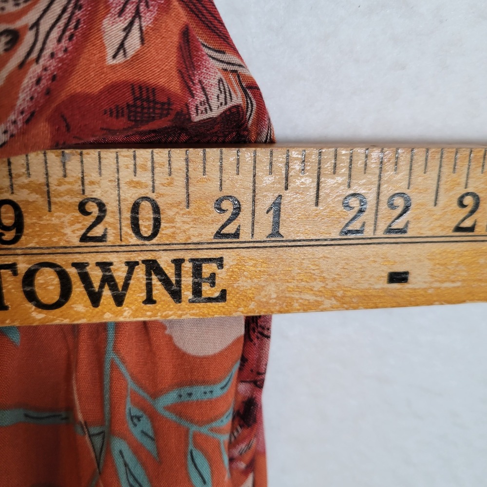 Natural Life Womens Floral Tiered Button Maxi Dress Size Large Orange Boho Fall - Picture 8 of 10